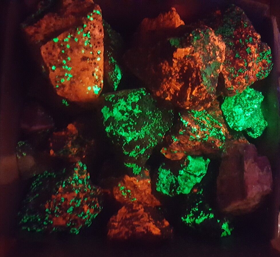 1 Pound+ Lot of Franklin New Jersey Fluorescent Rocks Minerals Willemite Calcite