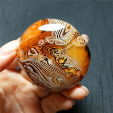 1x Natural Polished Silk Banded Lace Agate Crystal Sardonyx Carnelian Palm stone picture