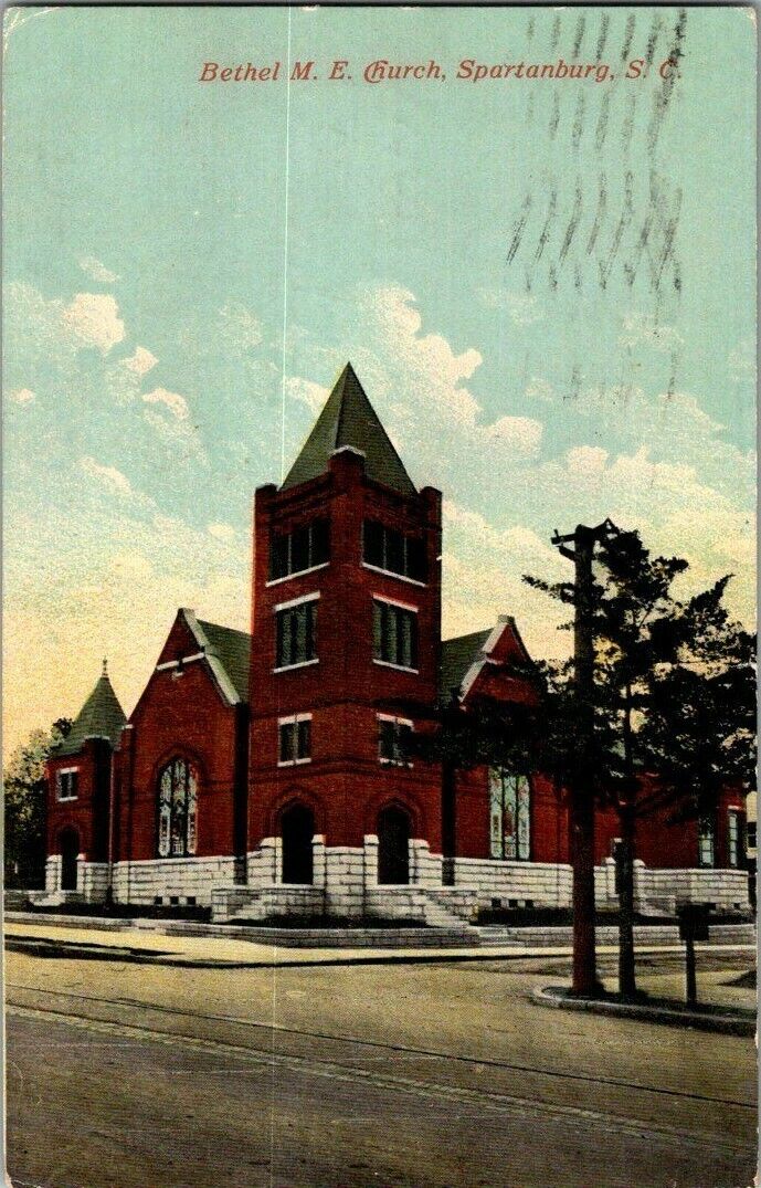 1917. SPARTANBURG, SC. BETHEL M.E. CHURCH. POSTCARD WA8