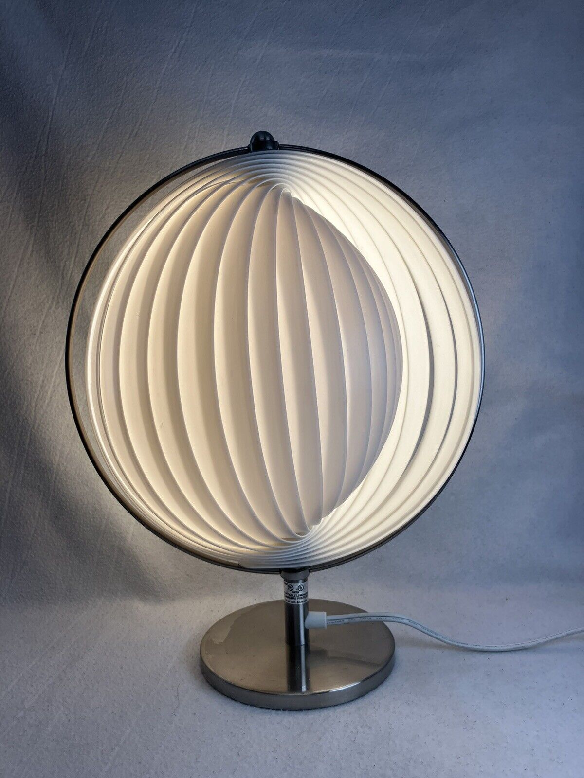 Verner Panton Style Moon Lamp, Table Lamp w/ Cascading Light Filtering Blades