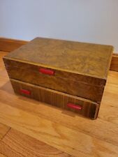 Vintage - Trinket Storage Jewelry Stash Wood Box - Pilliod  Swanton Ohio picture