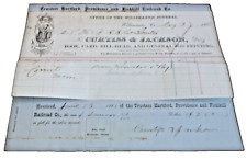 1868 HARTFORD PROVIDENCE & FISHKILL RAILROAD NEW HAVEN INVOICE AND VOUCHER picture