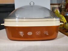 WEST BEND Thermo-Serv Insulated Serving Dish Plastic Lid Copper 60's 4 Seasona picture