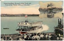 Launching Boat, Howard's Ship Yard, Jeffersonville IN Postcard picture