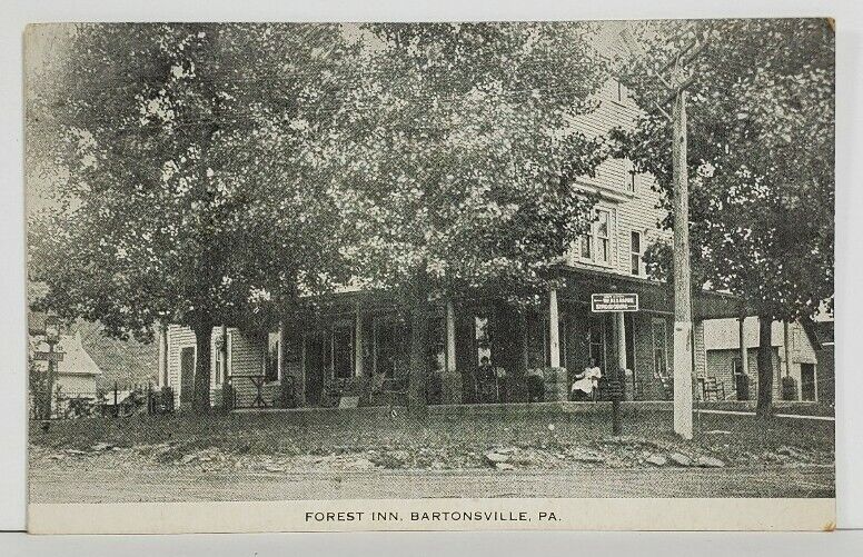 Bartonsville Pa FOREST INN Porch Sitting Pennsylvania Postcard M19
