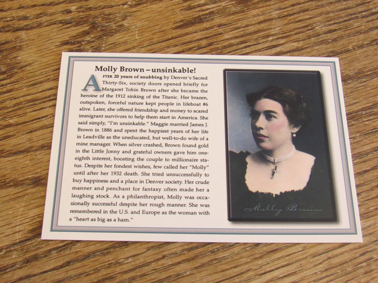 Molly Brown - Unsinkable Postcard (HWBS2)