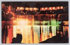 Annual Christmas Lighting Ludlow Falls Ohio Postcard Miami Valley Falls Bridge picture