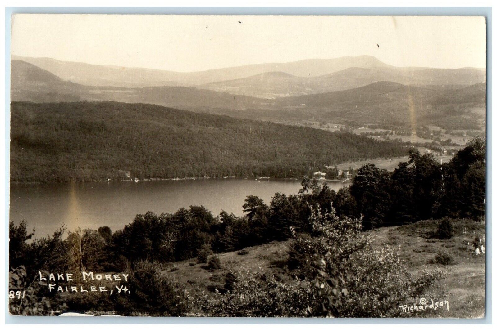 c1910's View Of Lake Morey Fairlee Vermont VT RPPC Photo Antique Postcard
