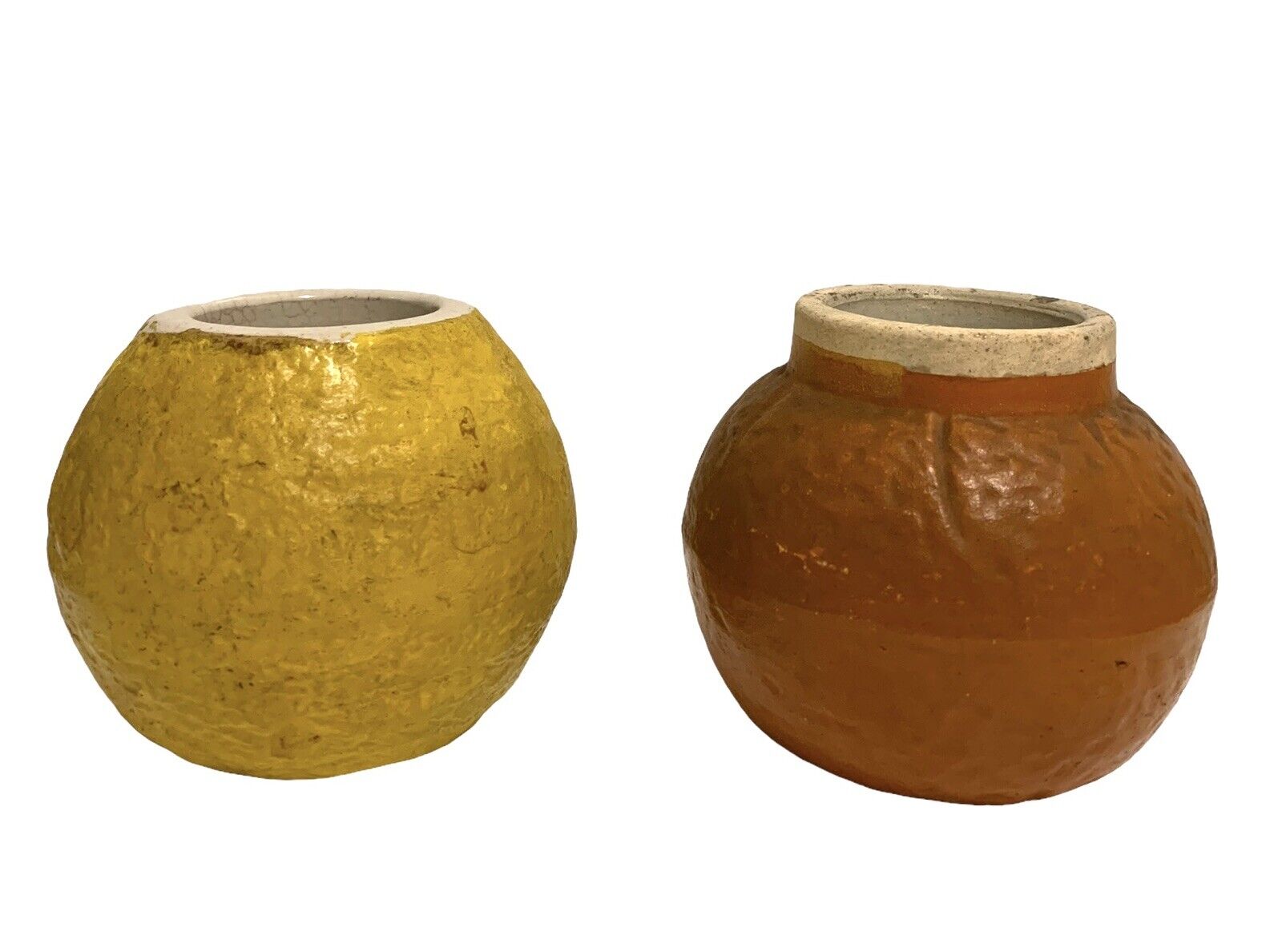 Vintage Pacific Clay Pottery Orange Honey Pot Jar International Exhibition 1935