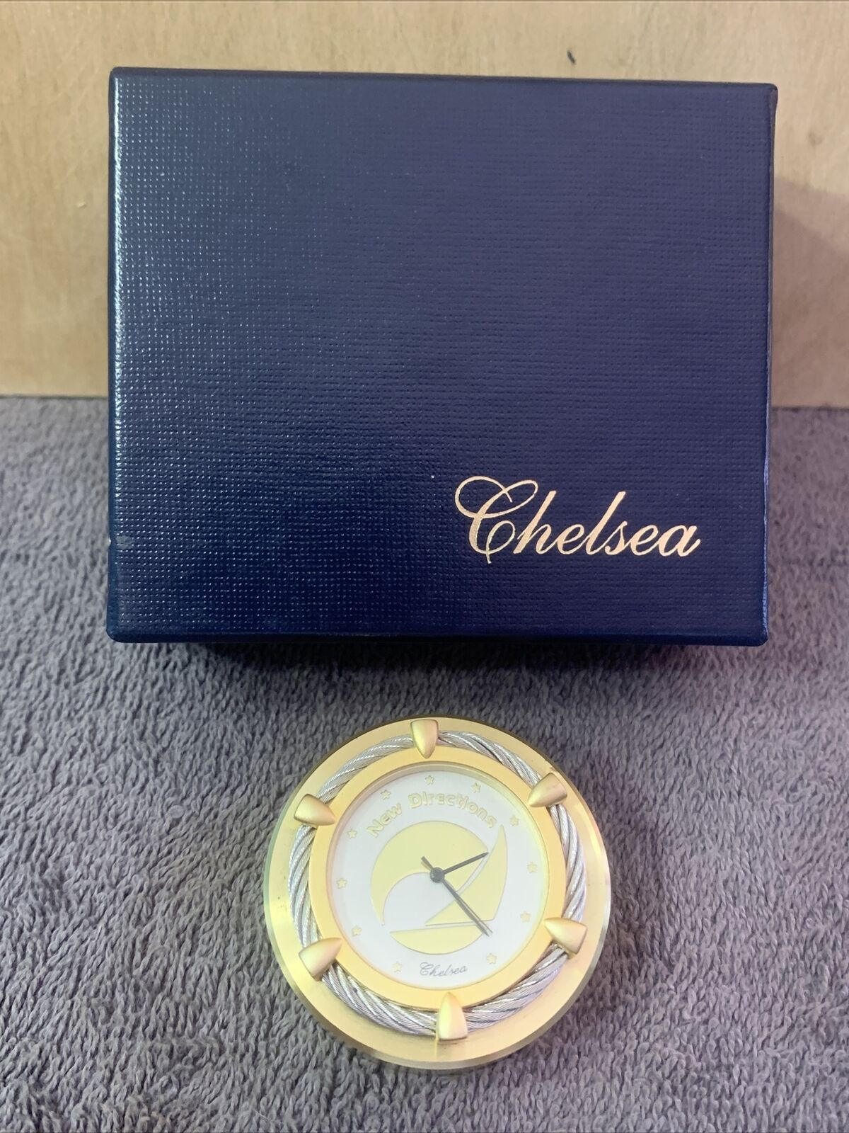 Chelsea ( Button Clock ) Small Heavy Brass Needs Battery￼