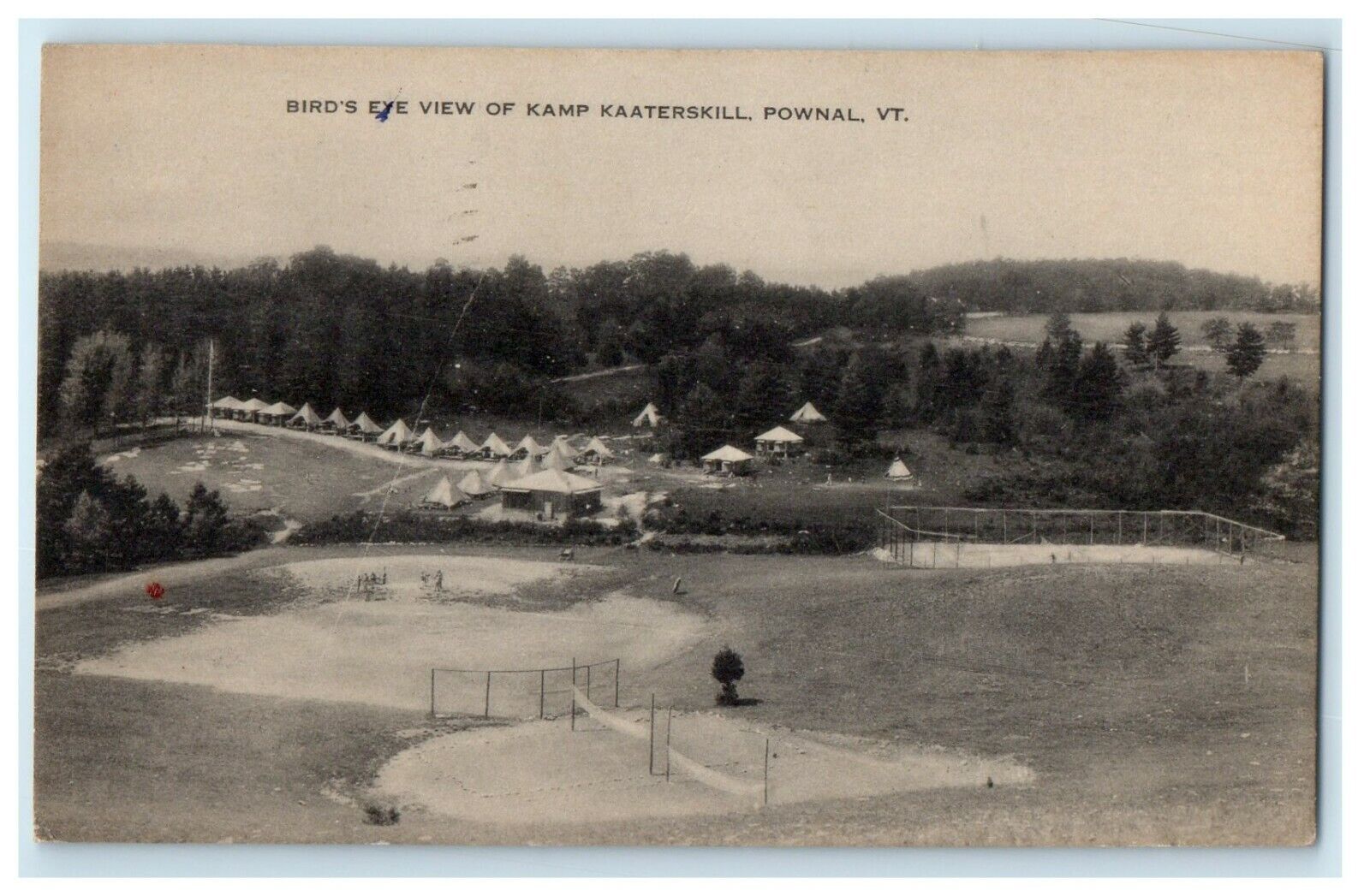1939 Bird's Eye View of Kamp Kaaterskill, Pownal, Vermont VT Vintage Postcard 