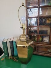 Vintage Ethan Allen Heavy Brass Ginger Jar Table Lamp   picture