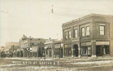 c1910 Groton South Dakota Brown West Main Street View Cassels RPPC Postcard picture