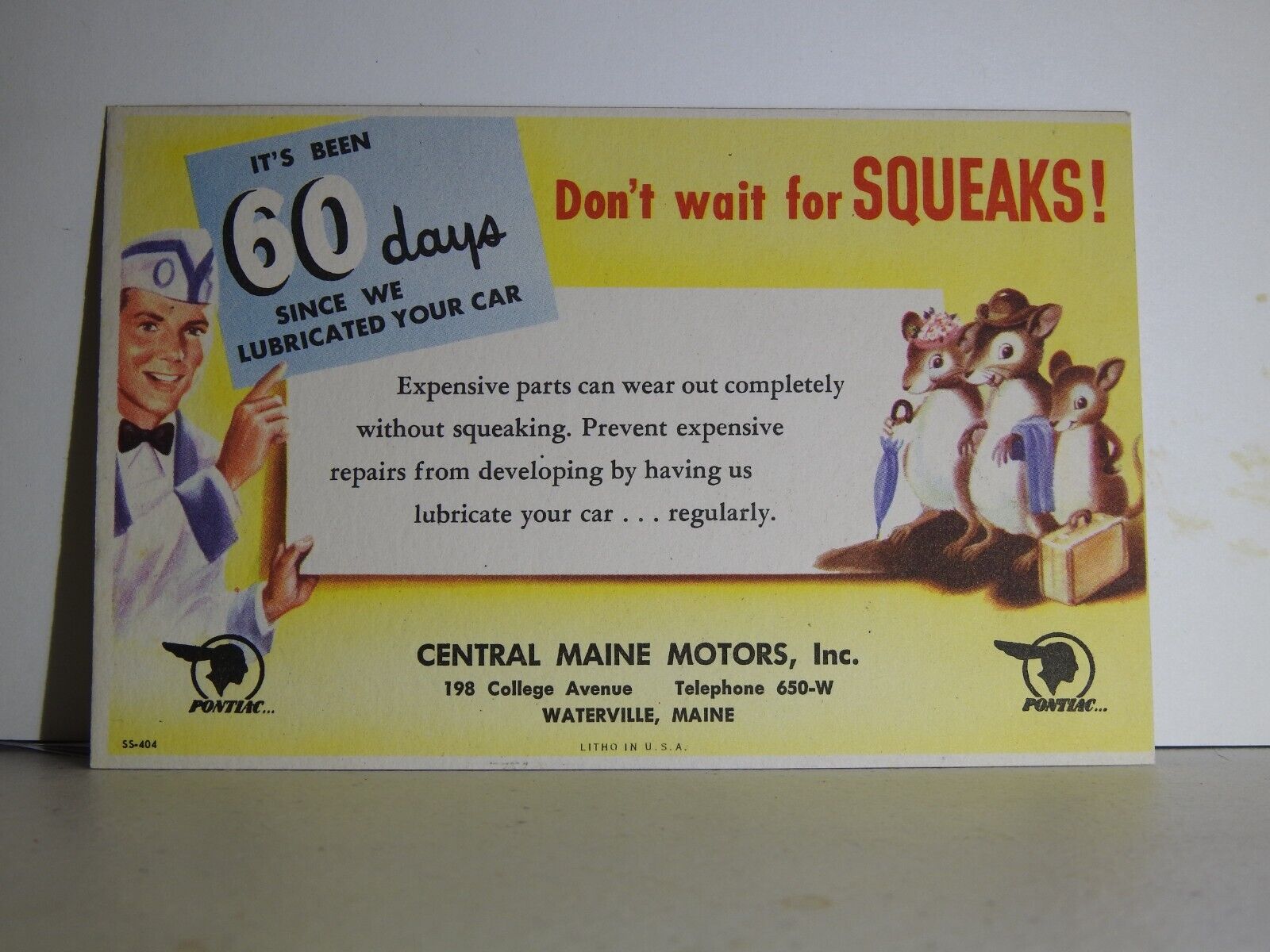 Central Maine Motors Waterville ME VTG Lithograph Postcard Posted 1954 B651