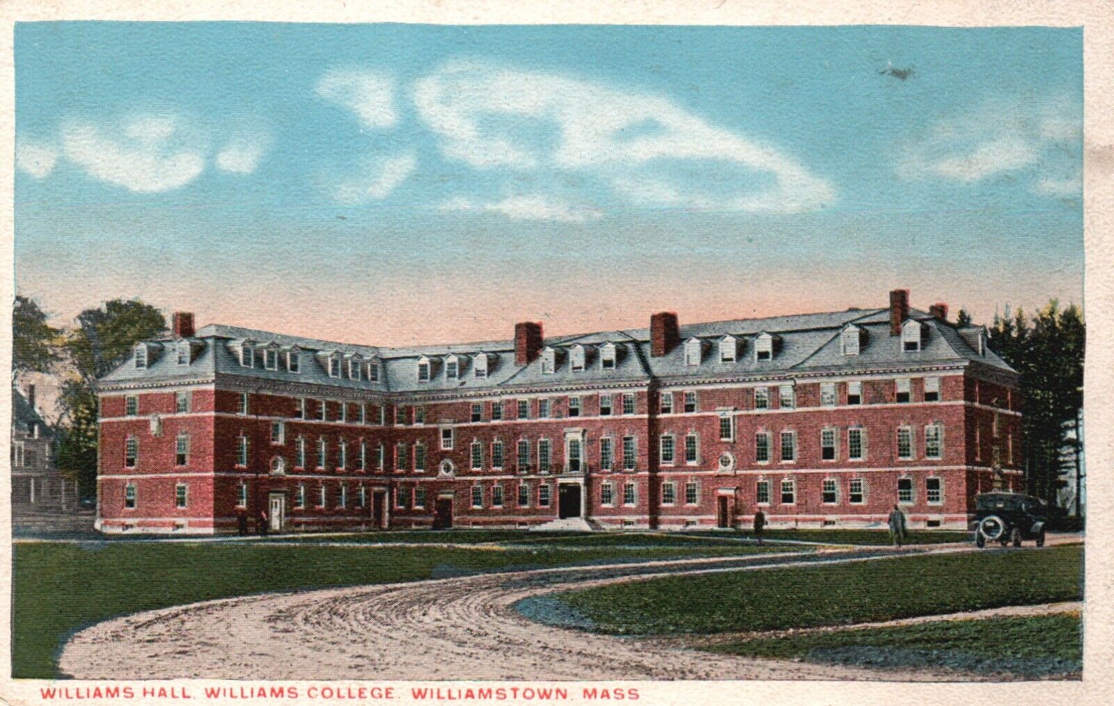 Williamstown, MA, Williams Hall, Williams College, Vintage Postcard e3094
