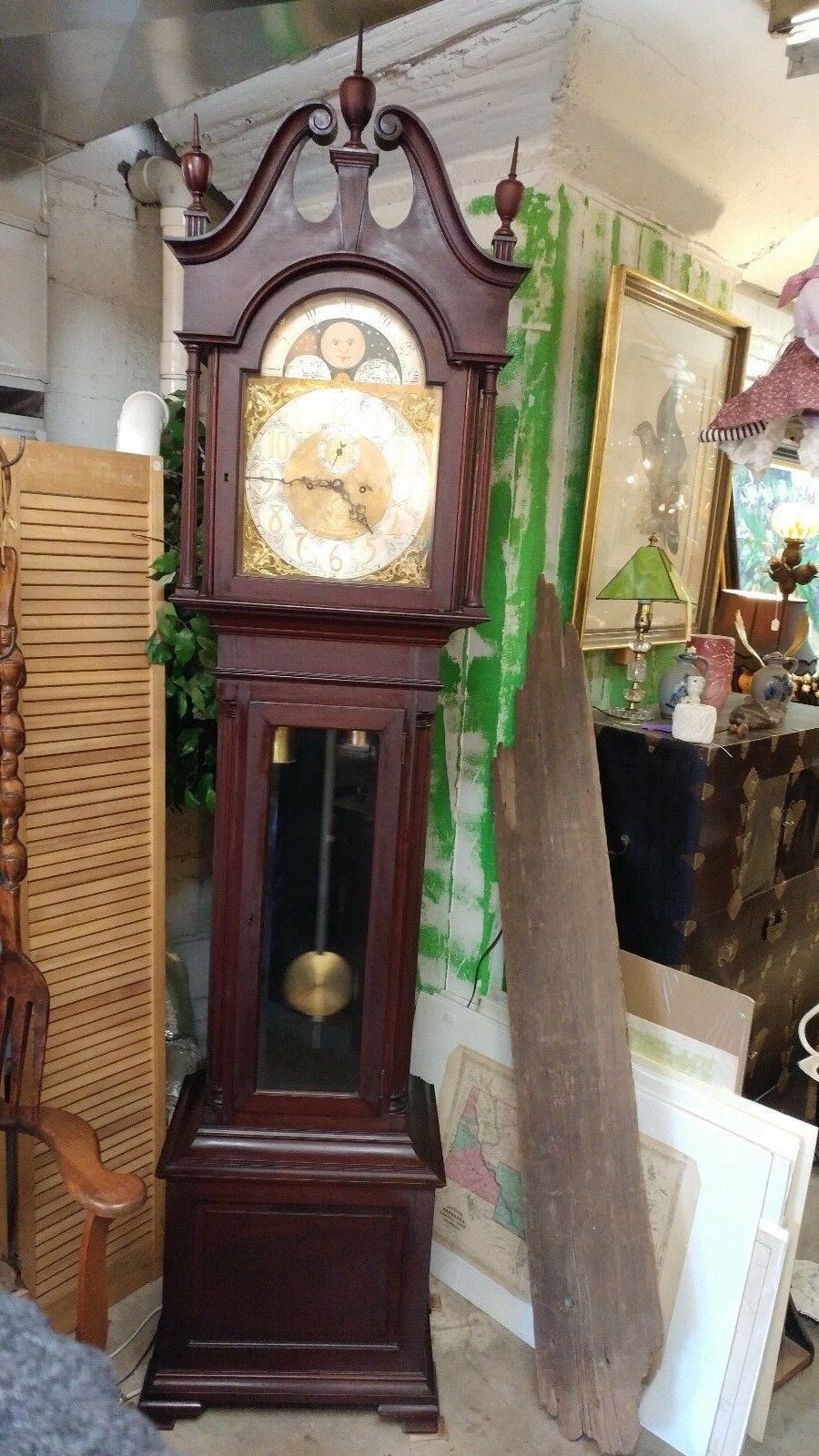 Antique Grandfather Clock Mahogany Tall Case - Baltimore - BEAUTIFUL Condition