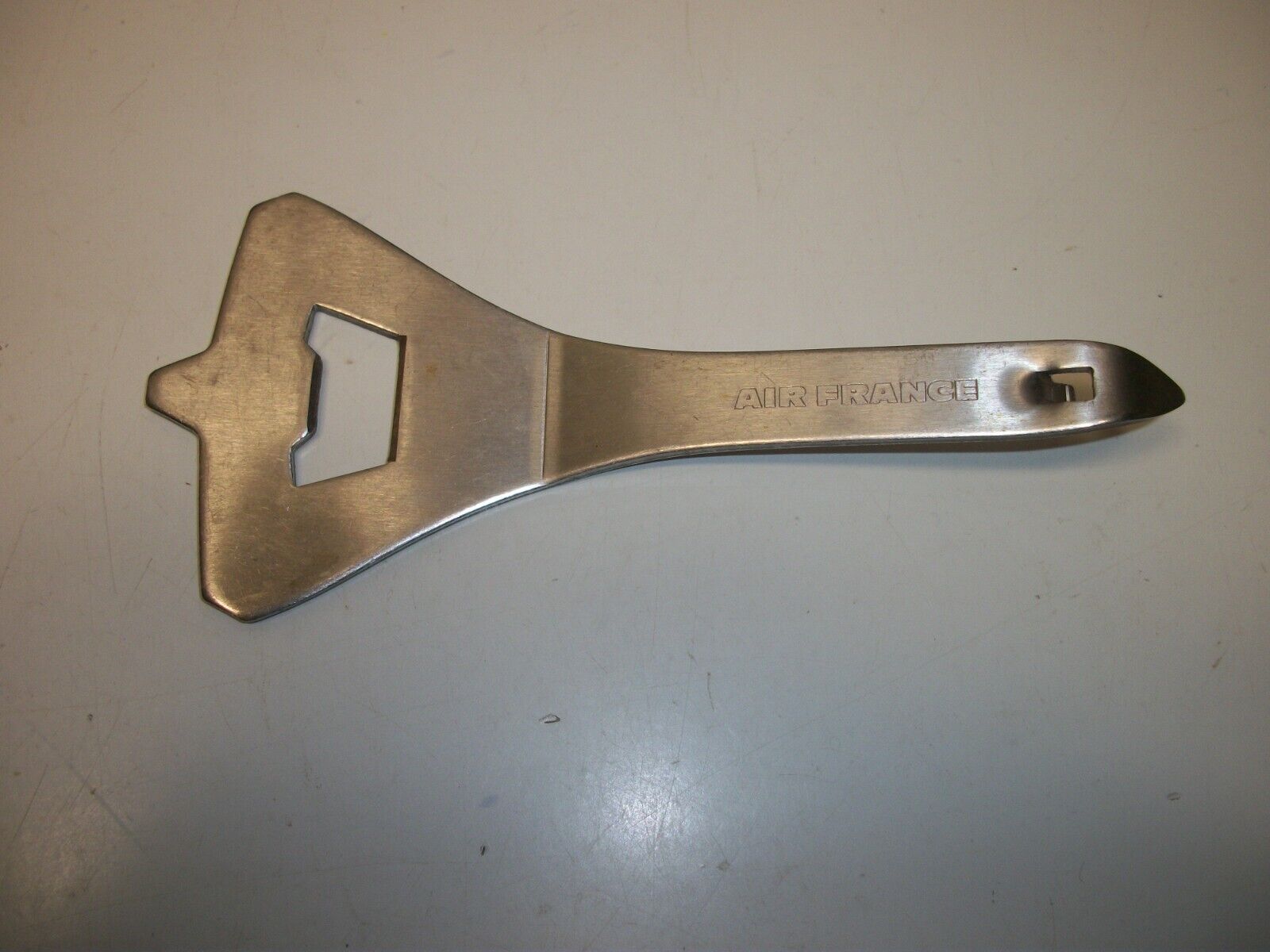 Stainless Concord Bottle Opener Can Opener Air France Shape of a Plane