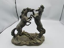 Challenging Stallions by Langford Monroe c.83 Franklin Gallery Signed Bronze picture