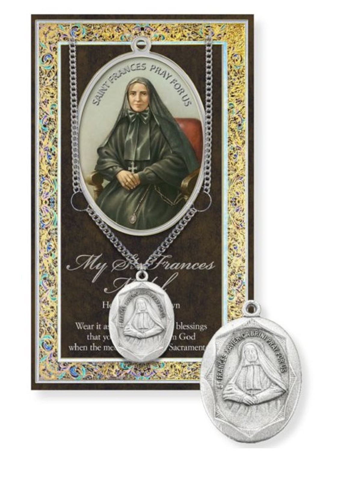 St Francis Xavier Mother Cabrini Pray For Us Medal Pendant w/ Prayer ...