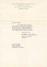 Robert M HUTCHINS / Typed Note Signed picture