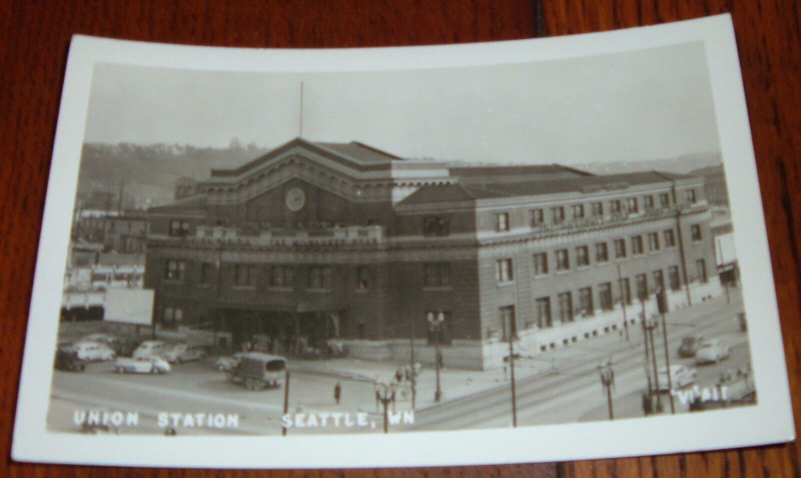 UNMARKED POSTCARD~UNION TRAIN STATION in SEATTLE,WASHINGTON~REAL PHOTOGRAPH