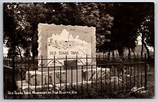 Pine Bluffs Wyoming~Old Texas Trail Monument~1950s Sanborn RPPC picture