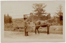 RPPC Snow & Allen Market Horse Pulled Delivery Wagon near Brooklin, Maine~107691 picture