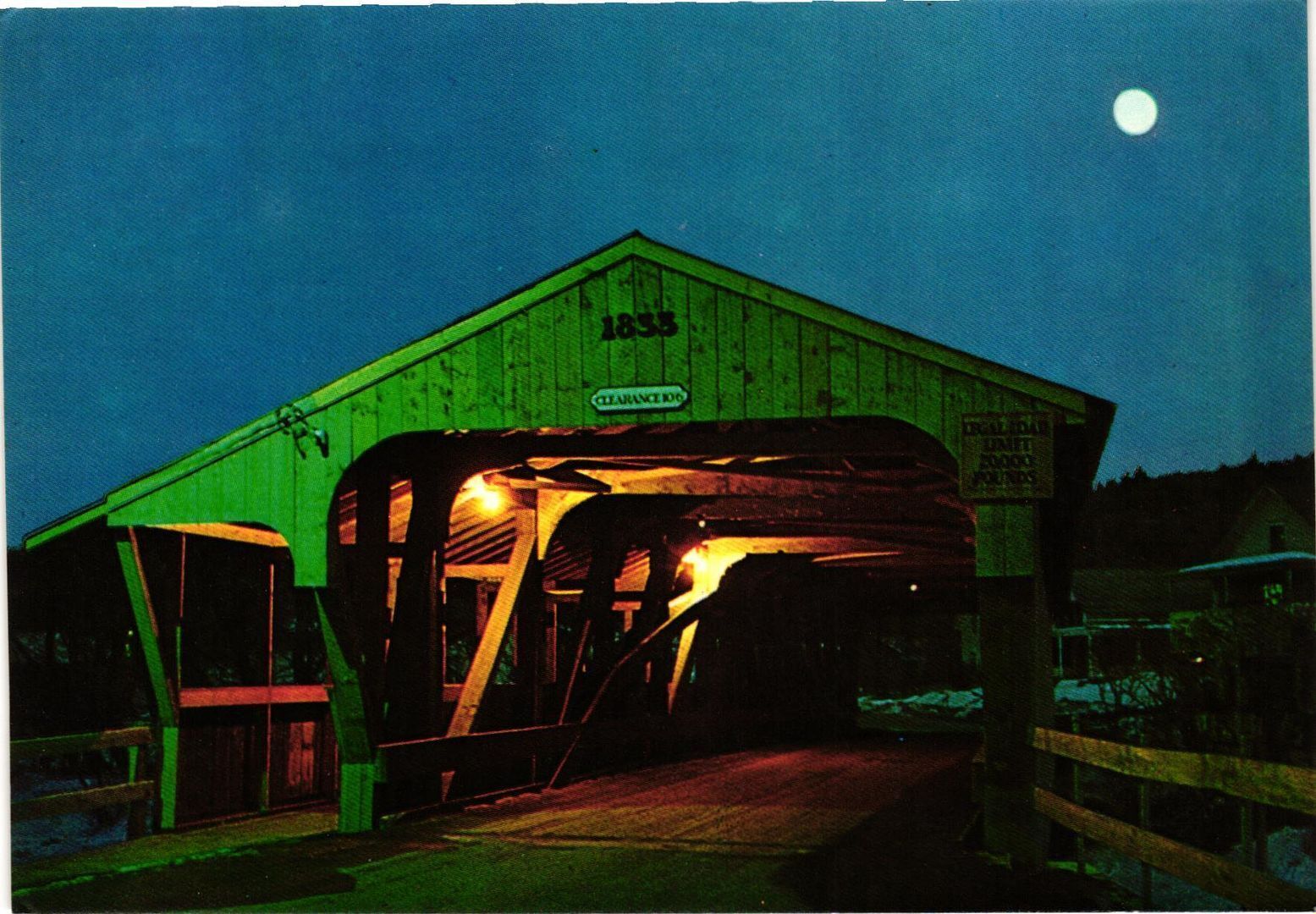 Vintage Postcard 4x6- Old Covered Bridge, Village of the Waitsfield, VT.