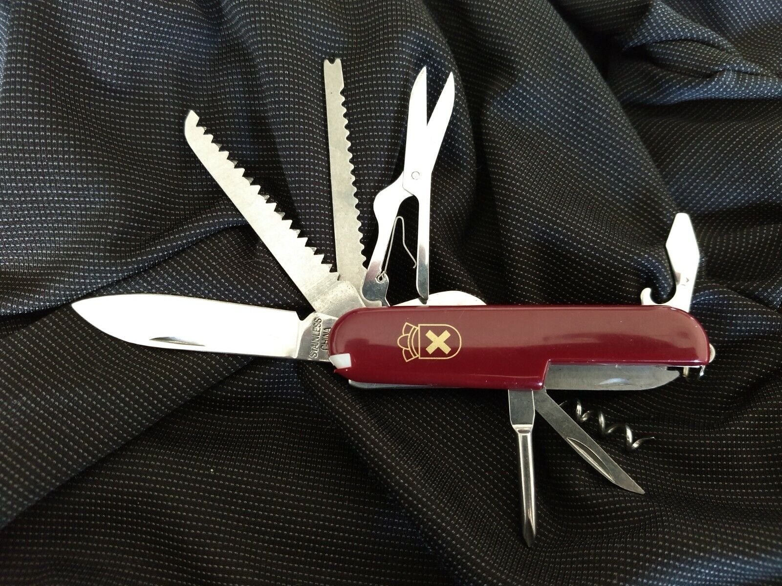 Red Swiss Scout Camping Knife Pocket Multi Tool - Free Same Day Shipping