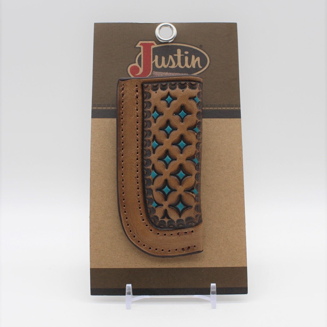 Justin Boots, Justin Diamond Tooled Knife Sheath, Genuine Leather 2172490K7