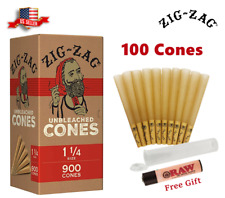 Zig-Zag® Unbleached Paper Cones 1 1/4 Size 100 Pack & Free Clipper Lighter picture