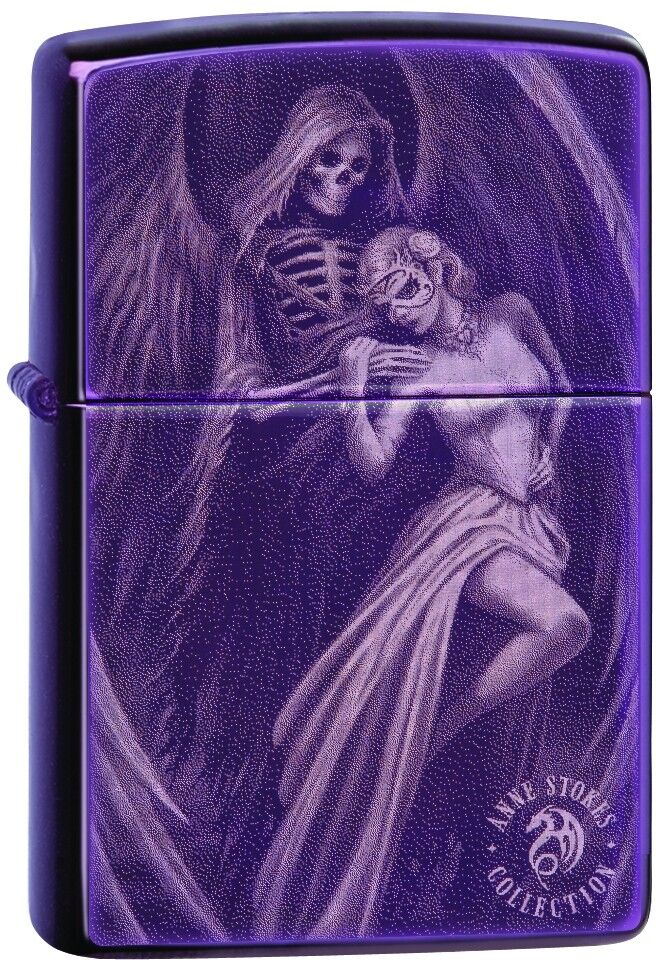 Zippo Choice Anne Stokes Gothic Angele Purple Abyss Windproof Lighter 29717 NEW