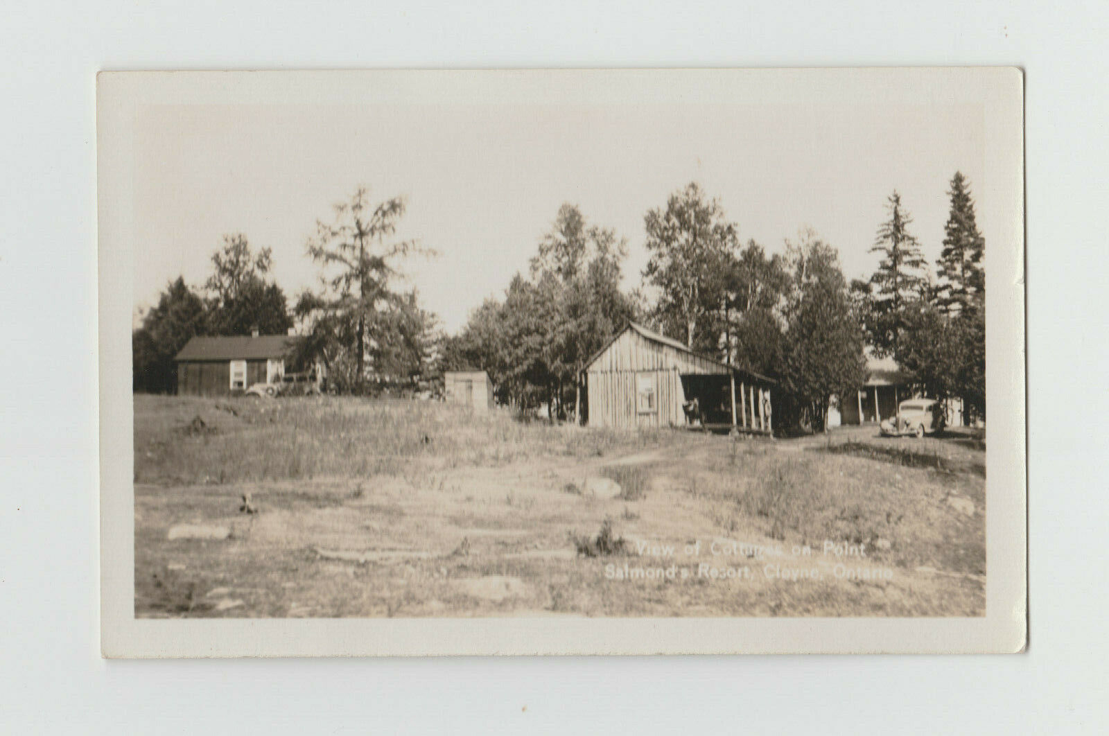RPPC c1936 Cottages Cloyne Ontario Canada Salmond\'s Resort Postcard 314