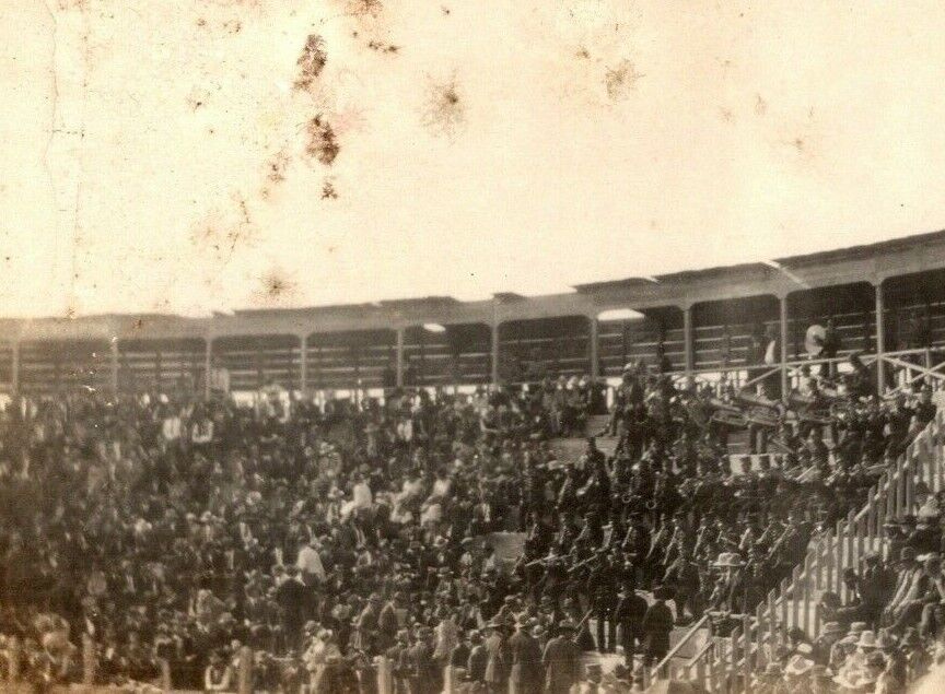 Vintage 1930's Photograph Crowds in the Stand of a Sporting Event Seguin Texas
