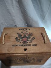 Morgan Silver Dollar Wooden Crate US Mint Carson City, Vintage, picture