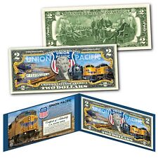 UNION PACIFIC Train Company GE Locomotive Railroad U.S. $2 Bill - WORLDS LARGEST picture