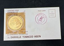 Danville Virginia Tobacco 1869 Centennial 1969 Medallion Post Card 1969 picture