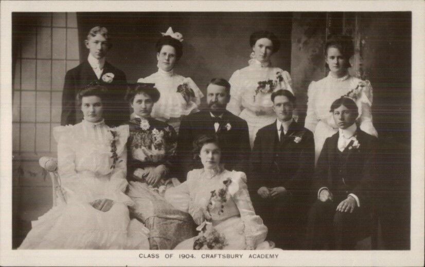 Craftsbury VT Vermont Class of 1904  - c1910 Real Photo Postcard