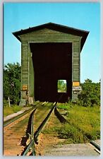 Swanton Vermont~Railroad Wooden Covered Bridge @ Missisquoi River~1960s Pc picture