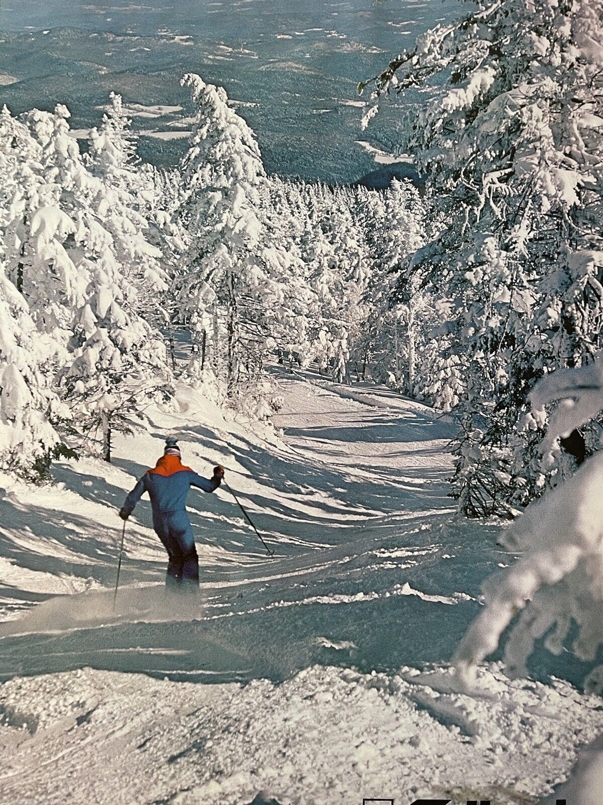Authentic Original 1978 Killington Poster - Skier on Four Mile Trail ~ Bob Perry