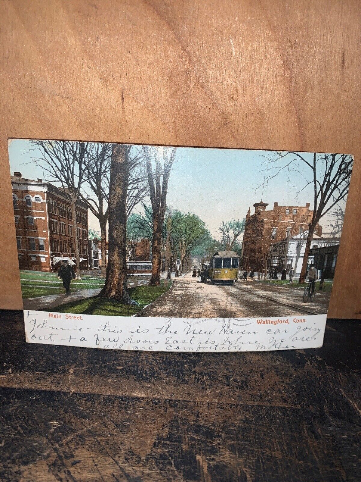 Wallingford Connecticut Main Street Scene Postcard 1906. Post Dated