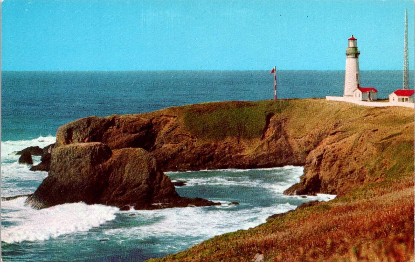 Newport Oregon OR Yaquina Head Lighthouse Highway Hwy 101 Coast Postcard
