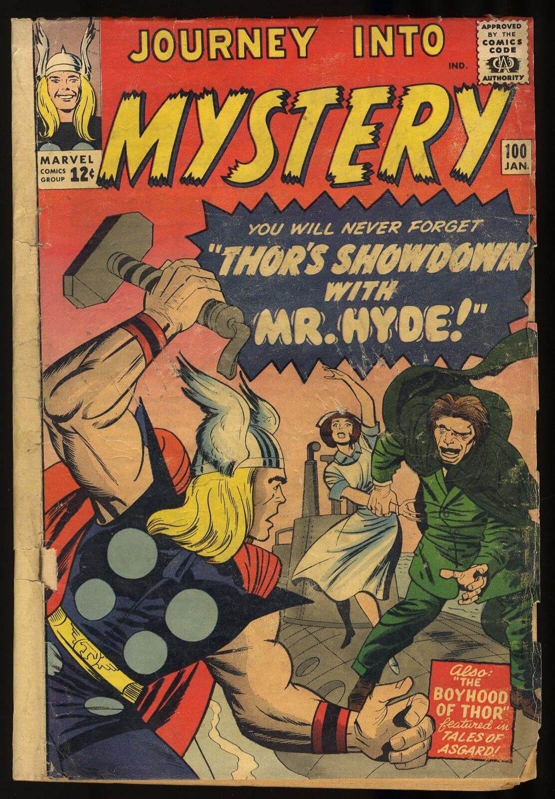 Journey Into Mystery #100 GD+ 2.5 Mister Hyde Jack Kirby Art Marvel 1964