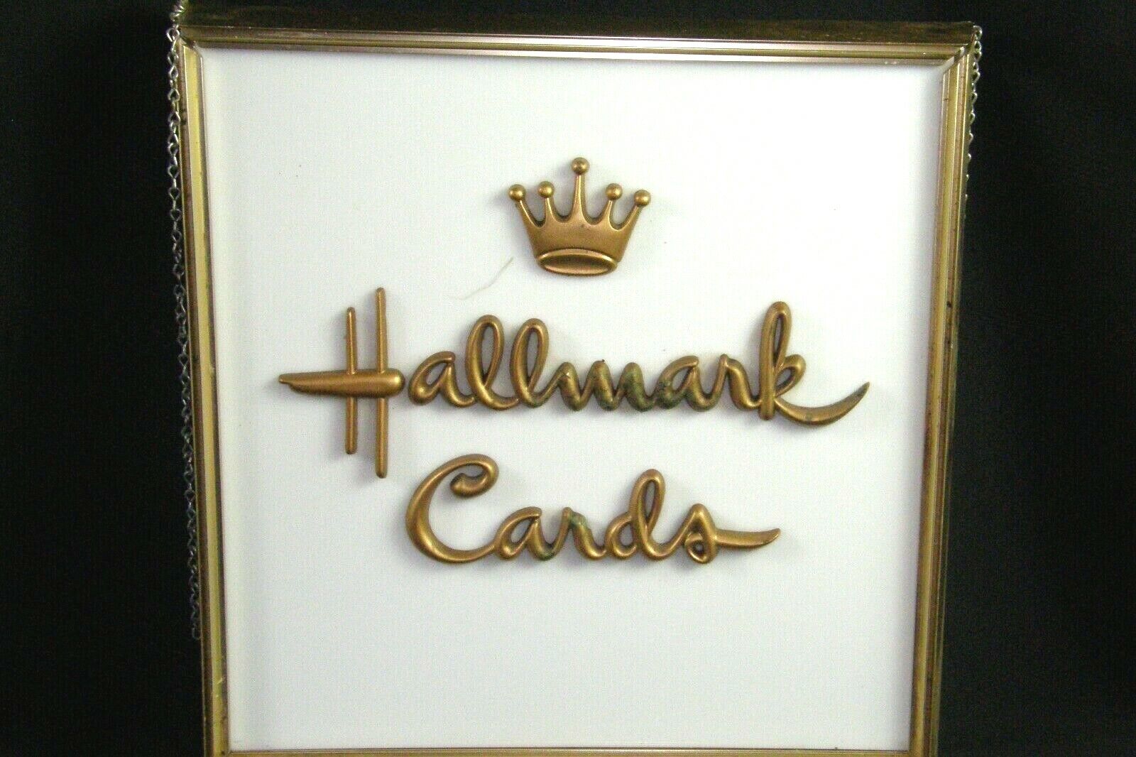 HALLMARK CARDS GOLD CROWN DEALER STORE DISPLAY ADVERTSING LIGHTED HANGING SIGN 