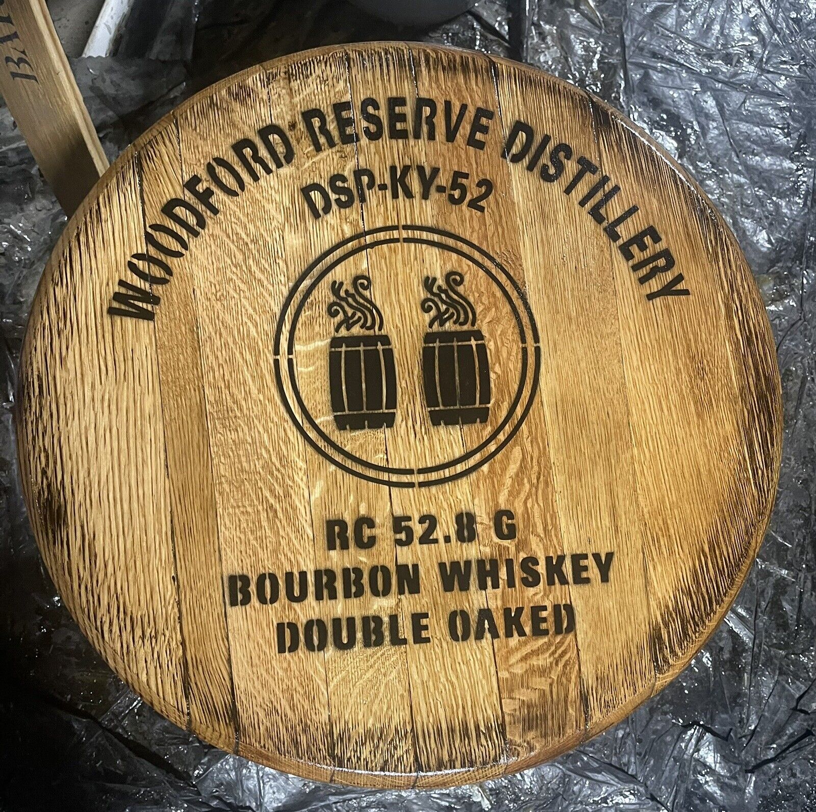 Woodford Reserve Distillery( 2X Oak) Bourbon Barrel Whiskey Head /Top 21” Dia.