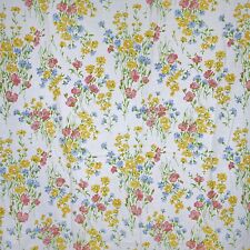 VTG Cannon Royal Family Floral Sheet Twin Flat Pink Yellow Green Blue White NWOT picture