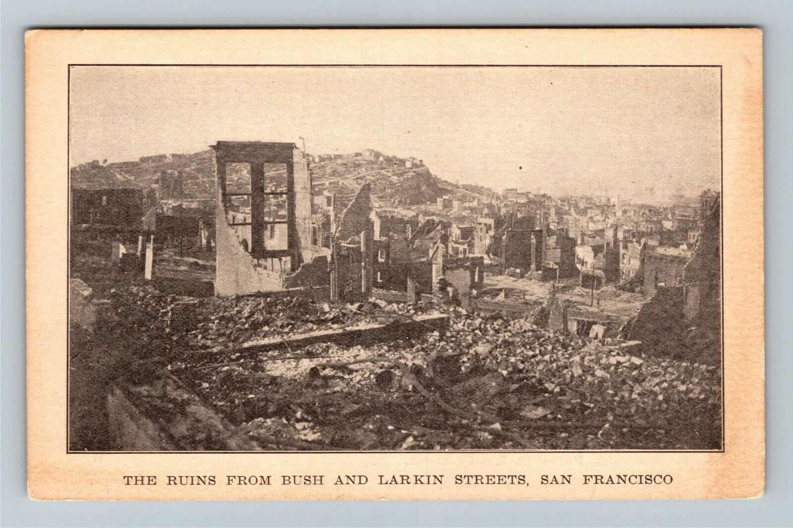 1906 San Francisco CA Earthquake Bush & Larkin Ruins Vintage Disaster Postcard
