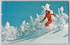 Waitsfield, Vermont VT - Woman Downhill Ski Sugarbush North - Vintage Postcard picture