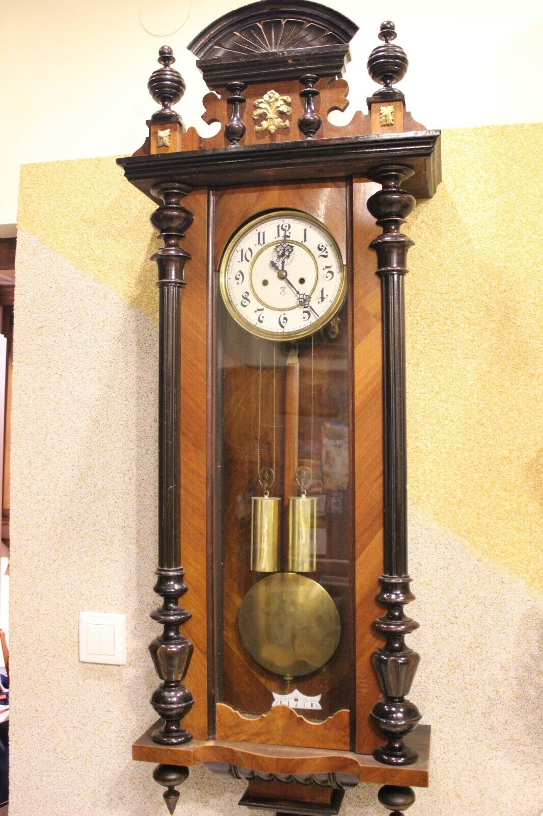  GERMANIA  2 weight  GUSTAV BECKER  wall clock  at 1904