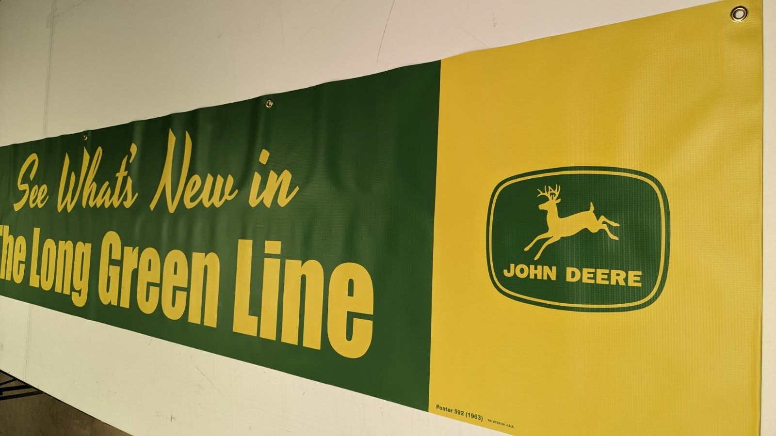 John Deere \'63 Vintage Style Banner Dealer Promo Sign Ad Variant 2